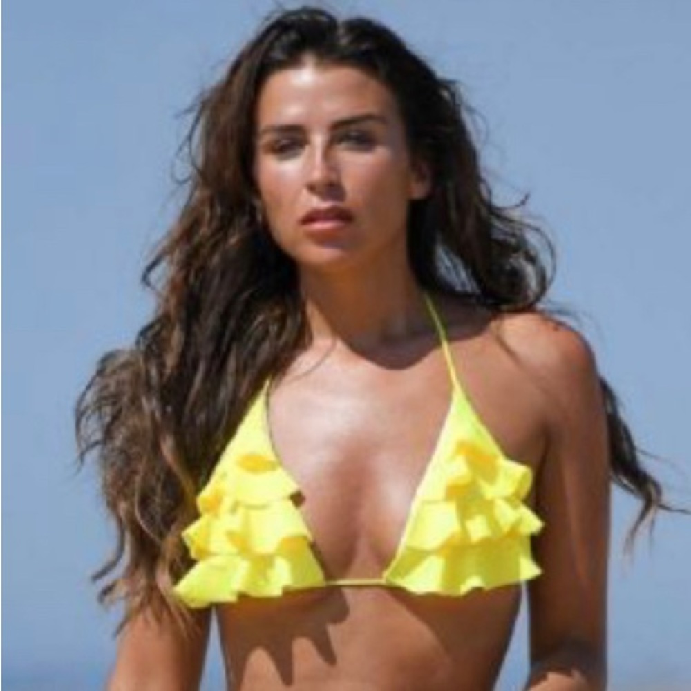 Neon Yellow‎ Ruffle Bikini Top
